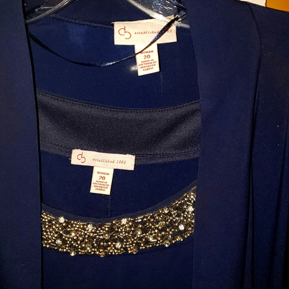 Blue dress with lace jacket
